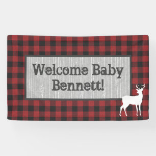 Banner Woodland - Rood en zwart geplakt