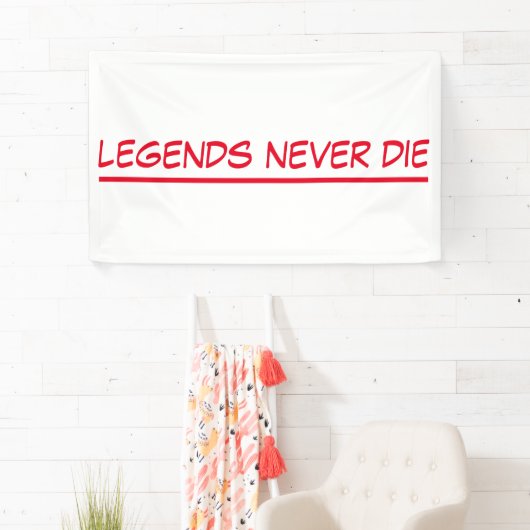 bannerlegendes sterven nooit spandoek (Insitu)