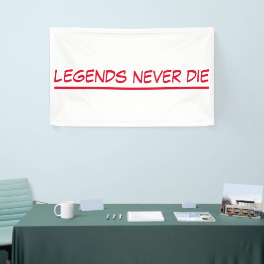 bannerlegendes sterven nooit spandoek (Beurs)