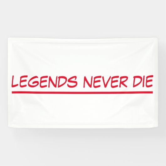 bannerlegendes sterven nooit spandoek (Horizontaal)