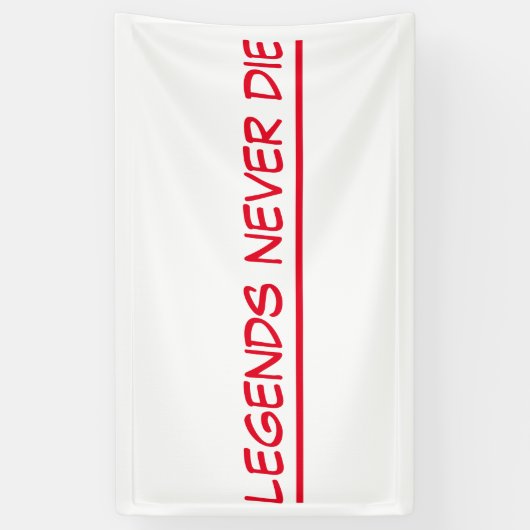 bannerlegendes sterven nooit spandoek (Verticaal)