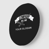 Bannerlint, bedrijfsnaam grote klok (Hoek)