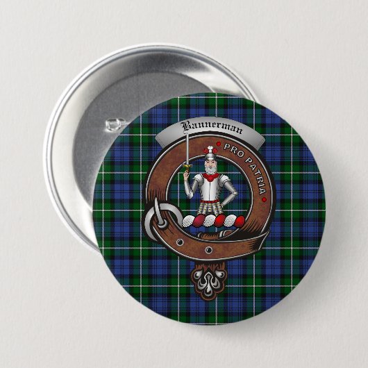 Bannerman Clan Badge Buttonnen Ronde Button 7,6 Cm (Voorkant /achterkant)
