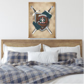 Bannerman Clan badge Crossed Swords Canvas Afdrukk (Insitu (Slaapkamer))