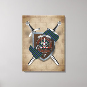 Bannerman Clan badge Crossed Swords Canvas Afdrukk Afdruk