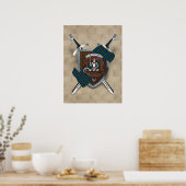 Bannerman Clan Badge Crossed Swords Poster 18x24 (Keuken)