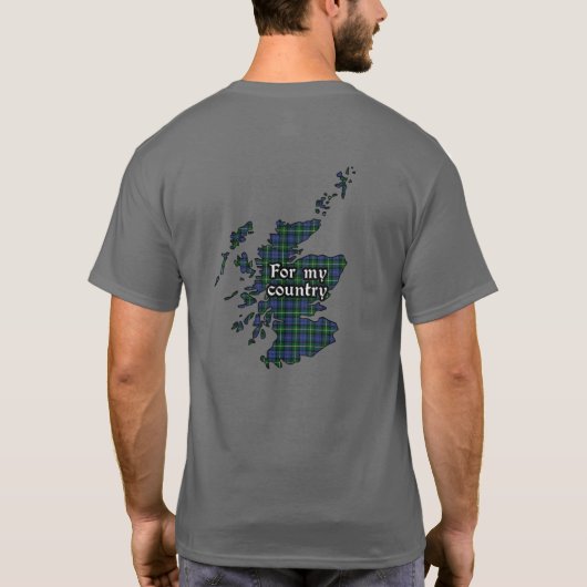 Bannerman Clan Badge en Tartan Adult T-shirt (Achterkant)