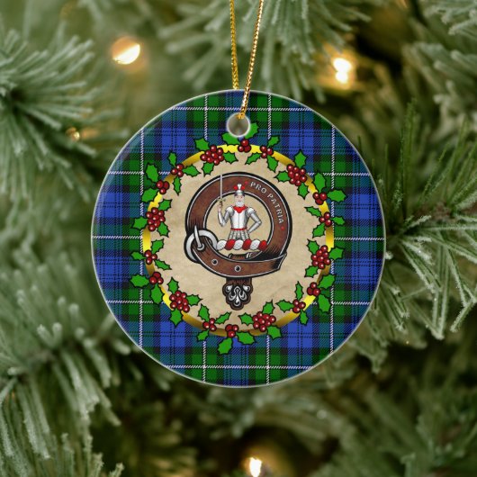 Bannerman Clan Badge & Tartan Persoonlijke mas Keramisch Ornament (Boom)