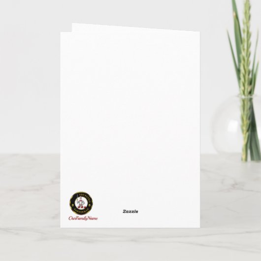 Bannerman Crest & Tartan w/Robin gepersonaliseerd Kaart (Achterkant)