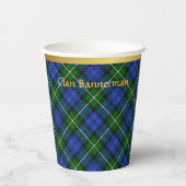Bannerman gepersonaliseerde Tartan kerst Papieren Bekers (Achterkant)