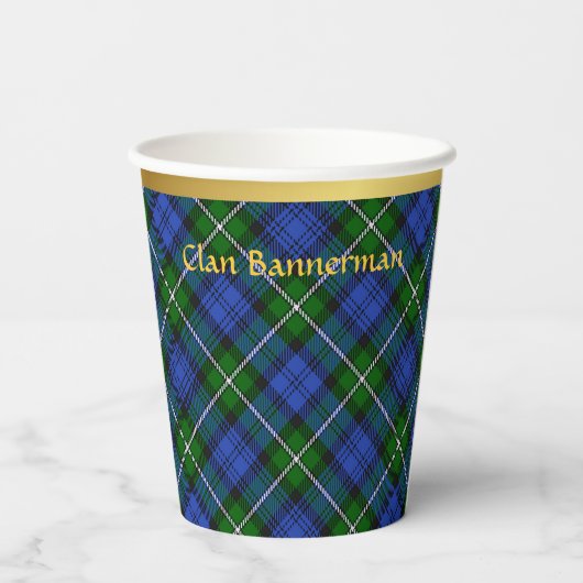 Bannerman gepersonaliseerde Tartan kerst Papieren Bekers (Achterkant)