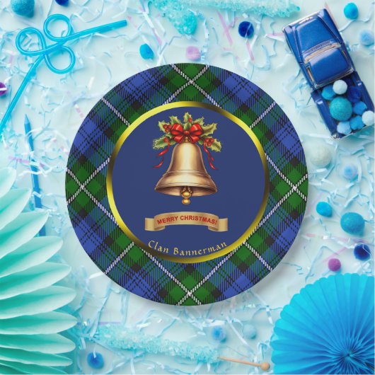 Bannerman Tartan Gepersonaliseerde Kerstmis Papieren Bordje (Feest)