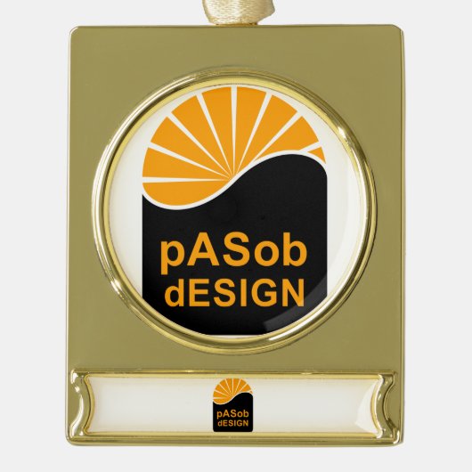 Bannerornament - Verguld Banner Ornament (Voorkant)