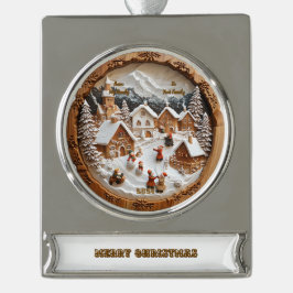 Bannerornament Verzilverd Banner Ornament