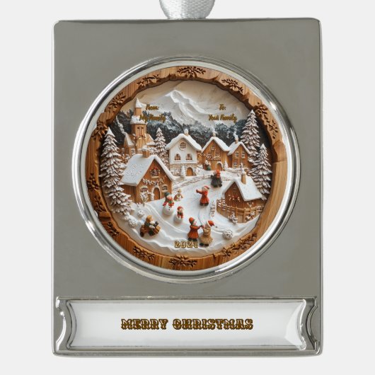 Bannerornament Verzilverd Banner Ornament (Voorkant)