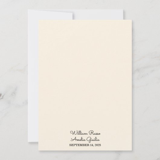 Banners Bogen Satijn Chic Lint Snijden Bruiloft Kaart (Achterkant)