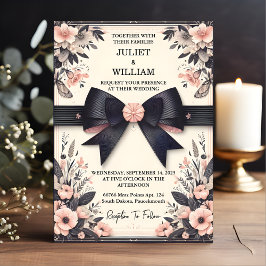 Banners Bogen Satijn Chic Lint Snijden Bruiloft Kaart