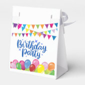 Banners en ballonnen van de kleurrijke verjaardag bedankdoosjes (Achterkant)