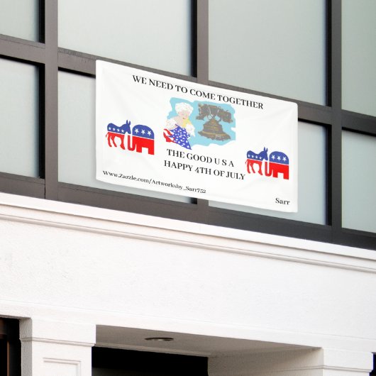 BANNERS ; HAPPY 4TH VAN JULY (Buitenkant Gebouw)