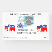 BANNERS ; HAPPY 4TH VAN JULY (Horizontaal)