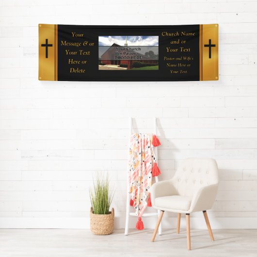 Banners van de zwarte en gouden Aangepaste Kerk, U (Insitu)