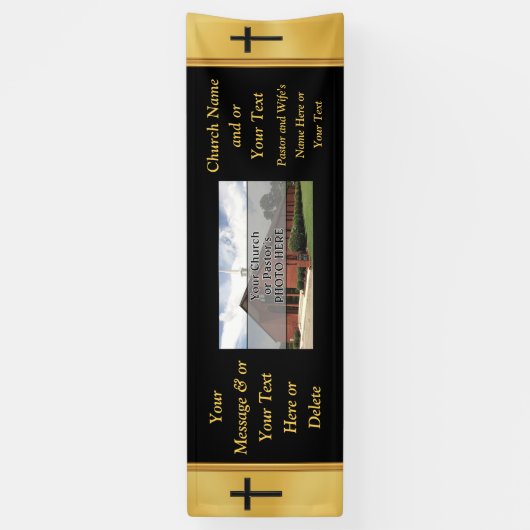 Banners van de zwarte en gouden Aangepaste Kerk, U (Verticaal)