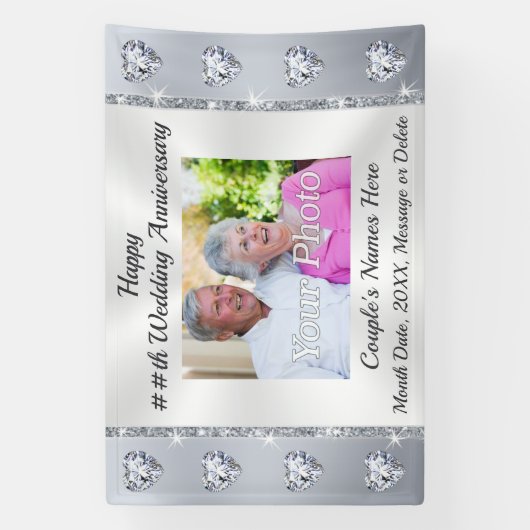 Banners voor Jubilea met diamanten bruiloft (Verticaal)