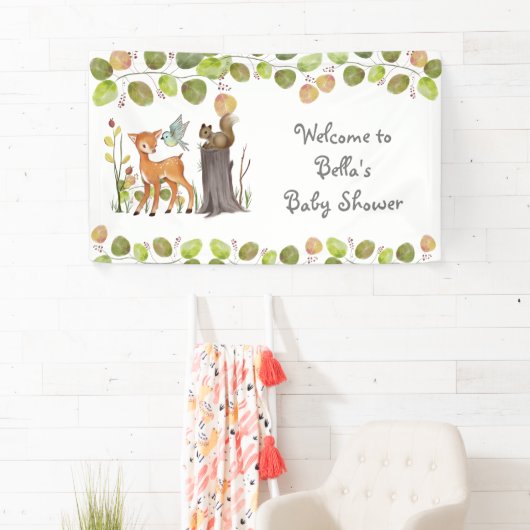 Banners Woodland Animals Baby shower (Insitu)