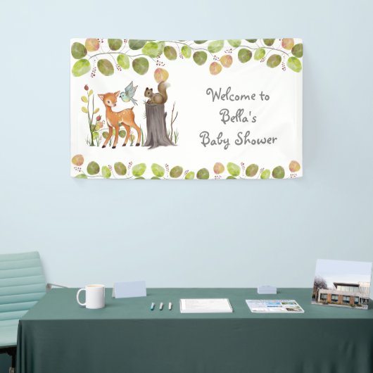 Banners Woodland Animals Baby shower (Beurs)