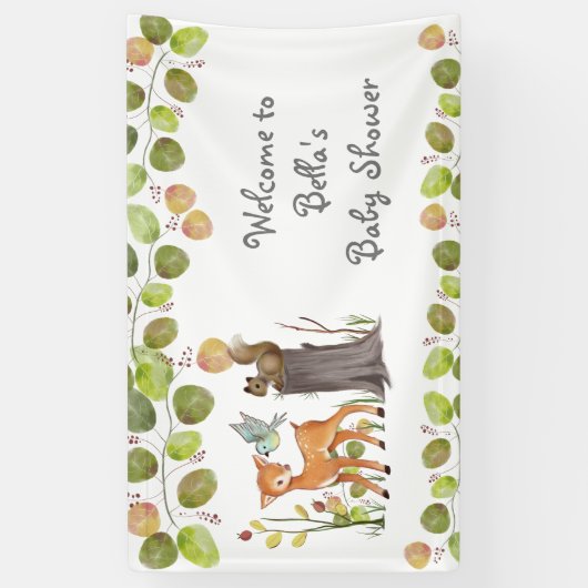Banners Woodland Animals Baby shower (Verticaal)