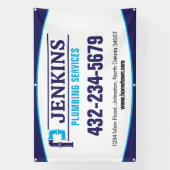 Bannerservice voor professionele loodgieters spandoek (Verticaal)