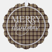 Bannockbane Schotse Tartan Kerstmis Ornament Kaart (Achterkant)