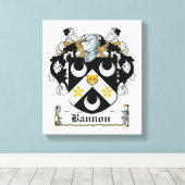 Bannon Family Crest Canvas Afdruk (Insitu (Houten vloer))