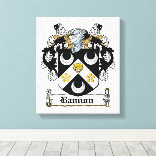 Bannon Family Crest Canvas Afdruk (Insitu (Houten vloer))