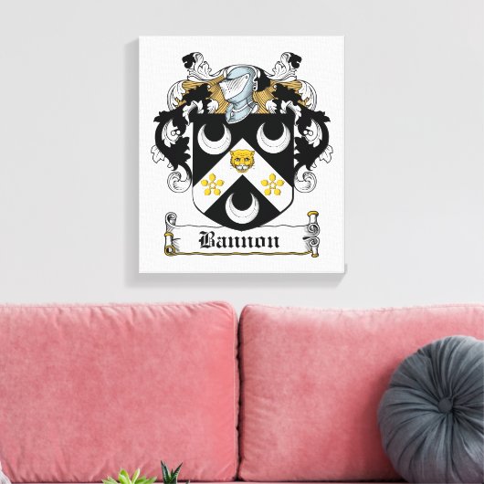 Bannon Family Crest Canvas Afdruk (Insitu (Woonkamer))
