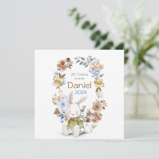Banny Rabet new born Greeting cards Save The Date (Staand voorkant)