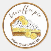 Banoffee Banana Toffee gebakken door zelfgemaakt Ronde Sticker (Voorkant)