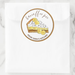Banoffee Banana Toffee gebakken door zelfgemaakt Ronde Sticker