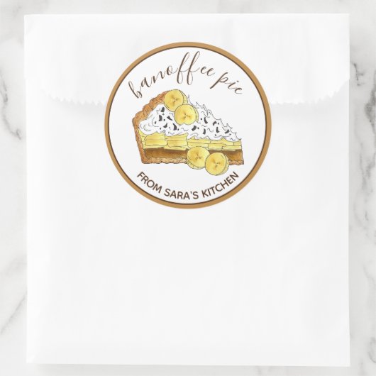 Banoffee Banana Toffee gebakken door zelfgemaakt Ronde Sticker (Tas)