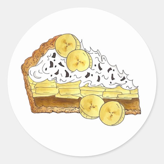 Banoffee Banana Toffee Pie Slice UK Brits eten Ronde Sticker (Voorkant)