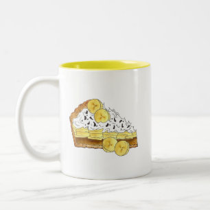 Banoffee Banana Toffee Pie Slice UK Brits eten Tweekleurige Koffiemok