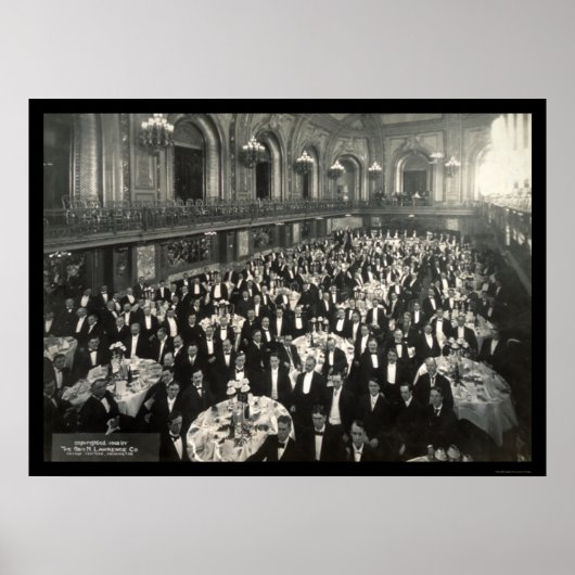 Banquet Chicago Foto 1908 Poster (Voorkant)