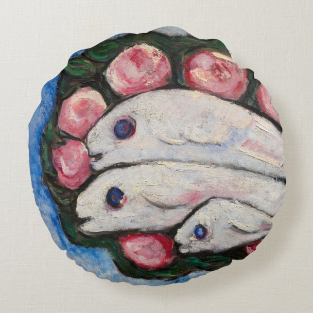 Banquet in Silence, 1935-1936 by Marsden Hartley Rond Kussen (Achterkant)