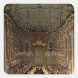Banquet in the Redoutensaal, Wenen, 1760 Vierkante Sticker