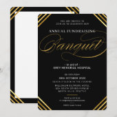 BANQUET modern elegant evenement zwart wit goud Kaart (Voorkant / Achterkant)