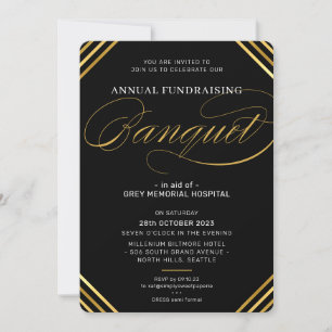 BANQUET modern elegant evenement zwart wit goud Kaart