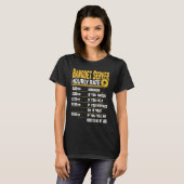 Banquet Server Hourly Rate Banquet Food Server T-shirt (Voorkant volledig)