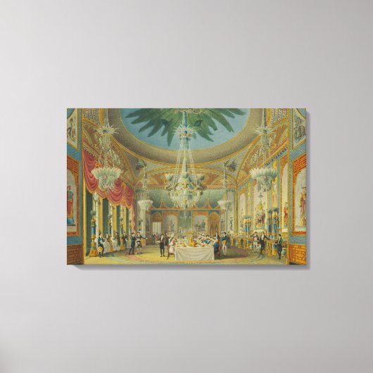 Banqueting Room, uit 'Uitzichten van Royal Pavilio Canvas Afdruk (Voorkant)