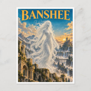 Banshee, gotische fantasie monster briefkaart