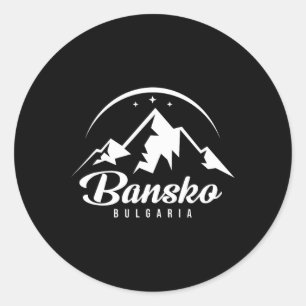 Bansko Bulgaria Ski Resort Snowboarden Ronde Sticker